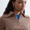 Melange Knit Half-Zip Top