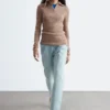 Melange Knit Half-Zip Top