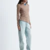 Melange Knit Half-Zip Top