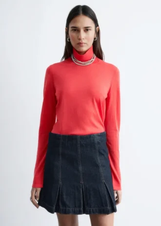 Merino Wool Polo Neck Top