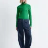 Merino Wool Polo Neck Top