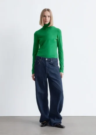 Merino Wool Polo Neck Top