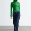 Merino Wool Polo Neck Top