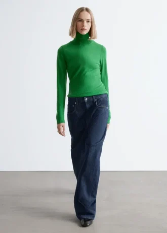 Merino Wool Polo Neck Top