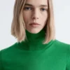 Merino Wool Polo Neck Top