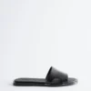 Metal-Detail Leather Slides