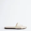 Metal-Detail Leather Slides