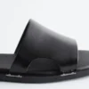Metal-Detail Leather Slides