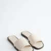 Metal-Detail Leather Slides