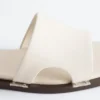 Metal-Detail Leather Slides