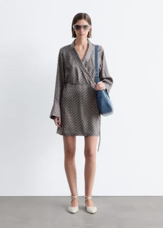 mini silk wrap dress 1 330x462 - Mini Silk Wrap Dress