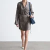 Mini Silk Wrap Dress