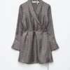Mini Silk Wrap Dress