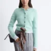Mohair-Blend Brushed Cardigan
