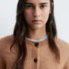 Mohair-Blend Brushed Cardigan
