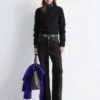 Mohair-Blend Brushed Cardigan