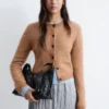 Mohair-Blend Brushed Cardigan