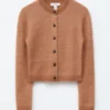 Mohair-Blend Brushed Cardigan