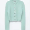 Mohair-Blend Brushed Cardigan