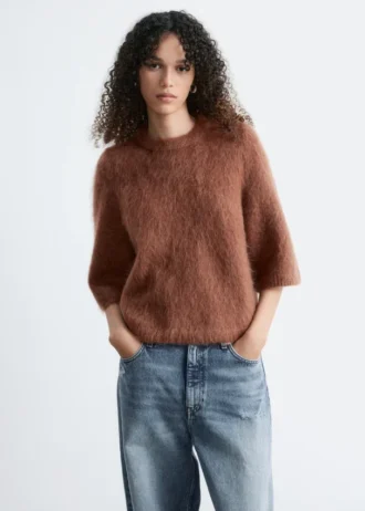 Mohair-Blend Knitted T-shirt