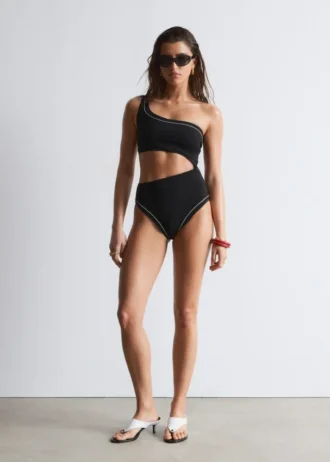 One-Shoulder Cut-Out Swimsuit