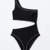One-Shoulder Cut-Out Swimsuit