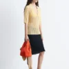 Open-Knit Polo Top