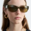 Oval-Frame Sunglasses