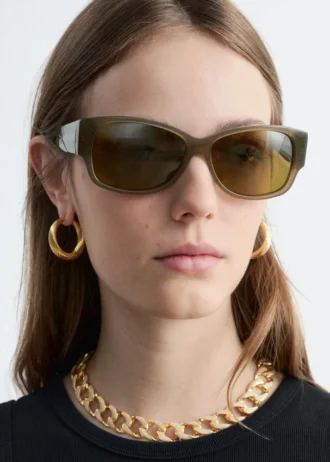 Oval-Frame Sunglasses