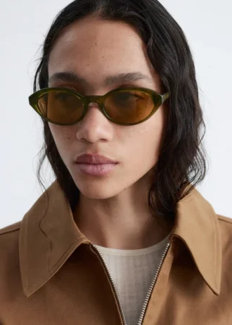Oval-Frame Sunglasses