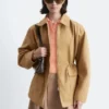 Oversized Drawstring Utility Jacket