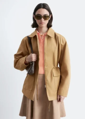 Oversized Drawstring Utility Jacket