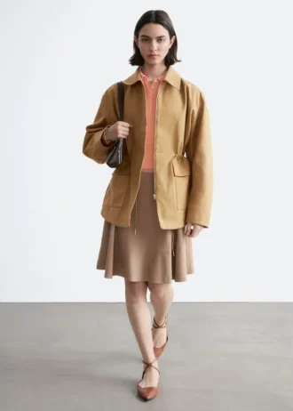 Oversized Drawstring Utility Jacket