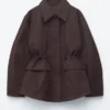 Oversized Drawstring Utility Jacket