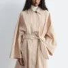 Oversized Pinstripe Trench Coat