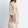 Oversized Pinstripe Trench Coat