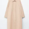 Oversized Pinstripe Trench Coat
