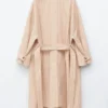 Oversized Pinstripe Trench Coat