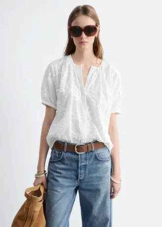 Oversized Puff-Sleeve Blouse