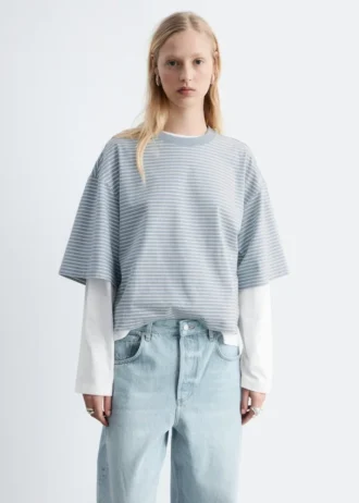 Oversized Striped Cotton T-Shirt