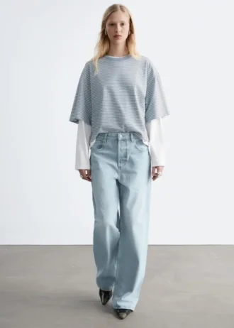Oversized Striped Cotton T-Shirt