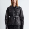Patch-Pocket Leather Jacket