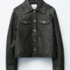 Patch-Pocket Leather Jacket
