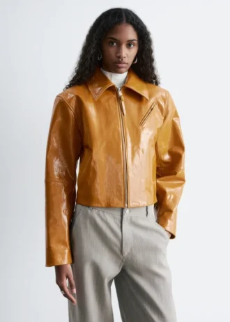 Patent Leather Biker Jacket