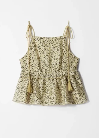 Peplum-Frill Strap Top