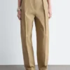Pleated Barrel-Leg Trousers
