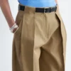 Pleated Barrel-Leg Trousers
