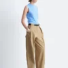 Pleated Barrel-Leg Trousers