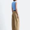 Pleated Barrel-Leg Trousers