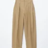 Pleated Barrel-Leg Trousers